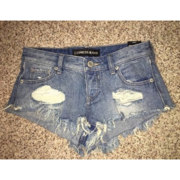 Express Pants - Express Jean Shorts Size 0 Denim Destroyed NWT